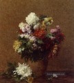 Großer Blumenstrauß aus Chrysanthemen Blumenmalern Henri Fantin Latour